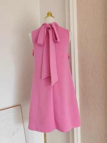 A line High Neckline Pink Satin Short Homecoming Dresses Birthday Outfits SD368 HZ0628
